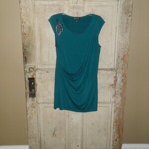 I.N. Studio Draped Ruched Front Beaded Blouse Size XL (RR-35)